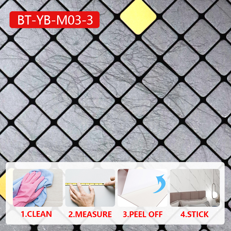 custom self-adhesive IXPE mosaic sticker Bathroom Kitchen waterproof 3d wall sticker for interior de