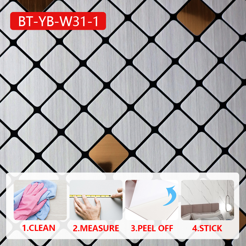 Non-Toxic easy peel 3d wall stickers home decor self-adhesive mosaic wall sticker for Bedroom Living