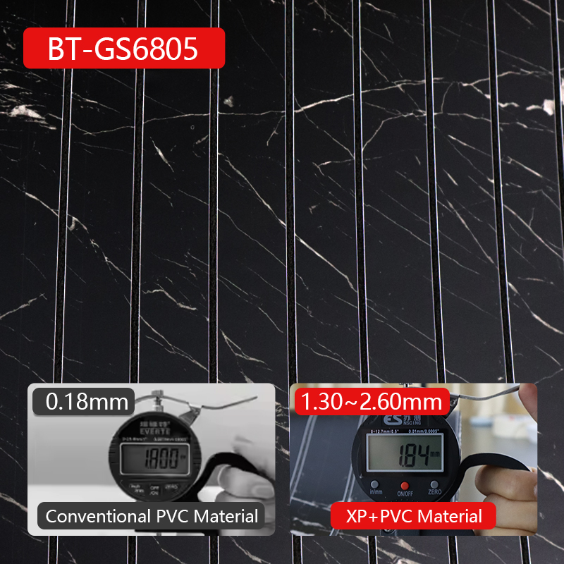 High Gloss marble grain Self-Adhesive Waterproof ixpe 3d fluted wall sticker for Living Room and Bat