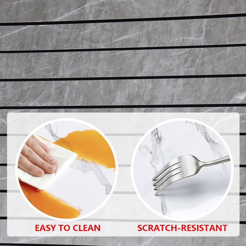 wholesale 3d self adhesive wood pattern sticker oil proof fluted wall stickers for kitchen living room