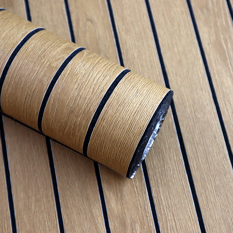 wholesale 3d self adhesive wood pattern sticker oil proof fluted wall stickers for kitchen living room