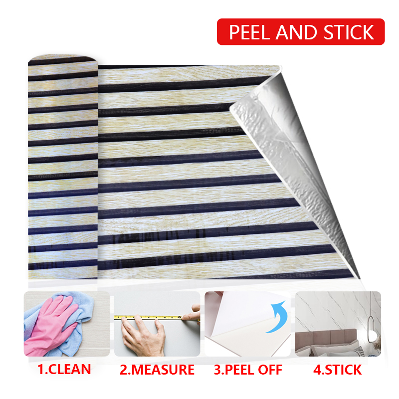 High Gloss marble grain Self-Adhesive Waterproof ixpe 3d fluted wall sticker for Living Room and Bathroom