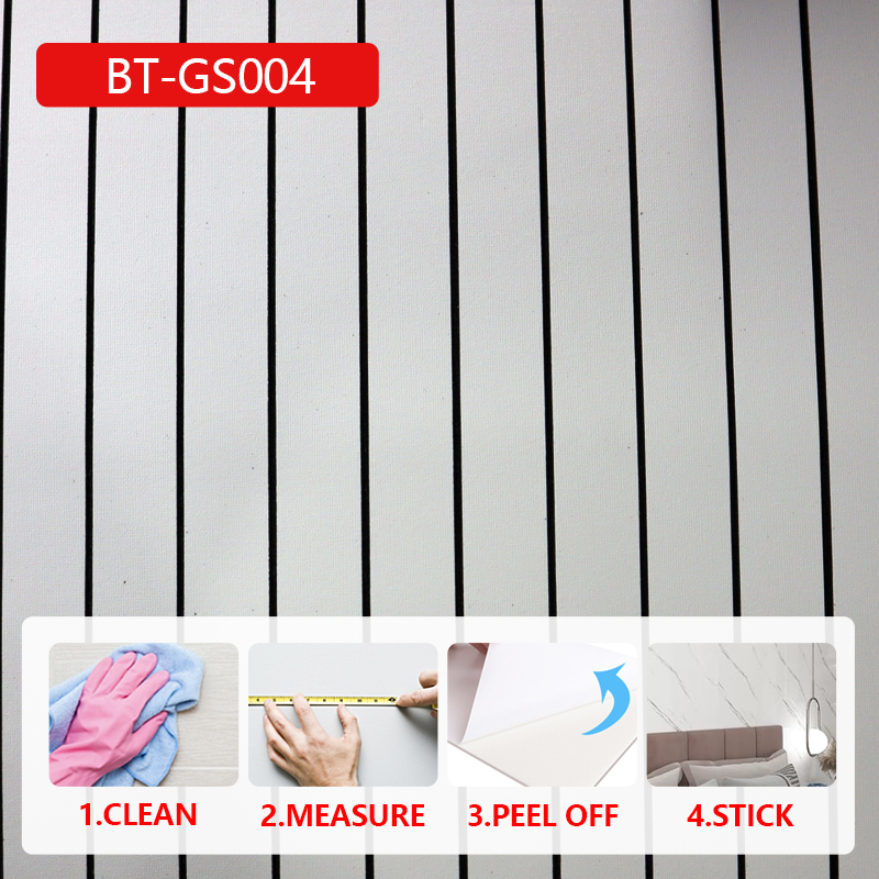 modern home Self Adhesive IXPE Fluted Wall Sticker Durable fashion wood pattern grille wall stickers