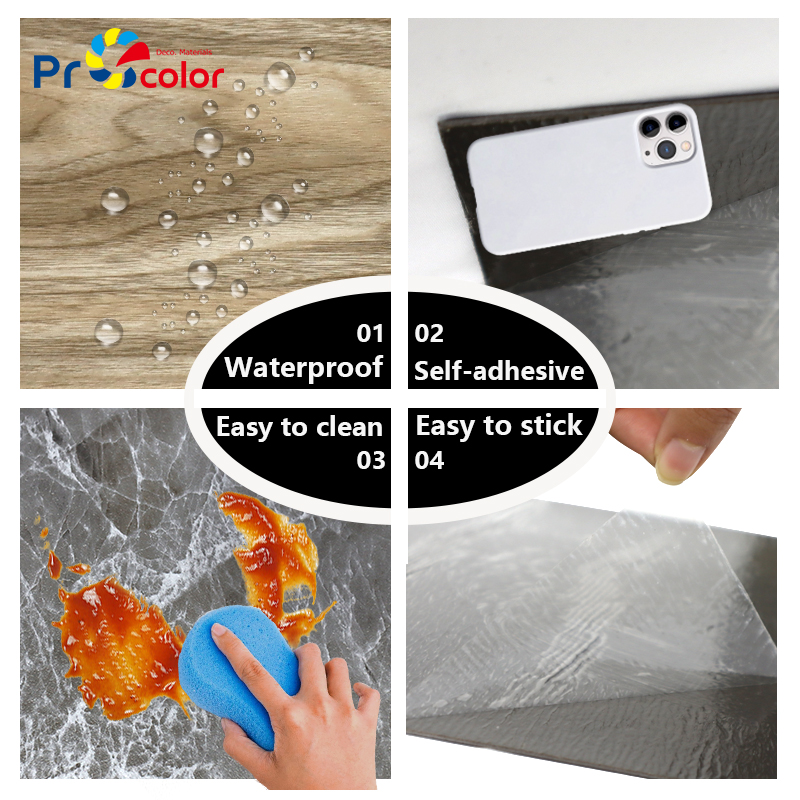 Wholesale Stylish wood grain pvc flooring waterproof self adhesive vinyl floor tiles for interior decoration