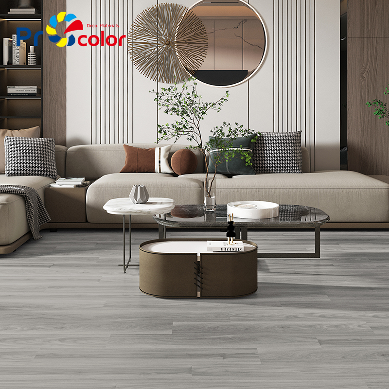 Wholesale Stylish wood grain pvc flooring waterproof self adhesive vinyl floor tiles for interior decoration